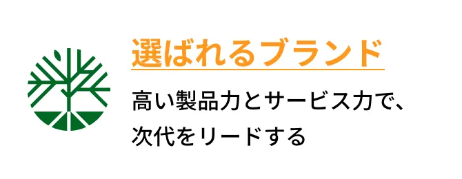 選ばれるブランド 高い製品力とサービス力で、次代をリードする